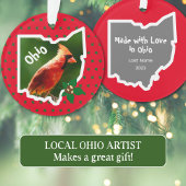Ohio Pride Weihnachts-Kardinal und Buckeye Ornamen Ornament