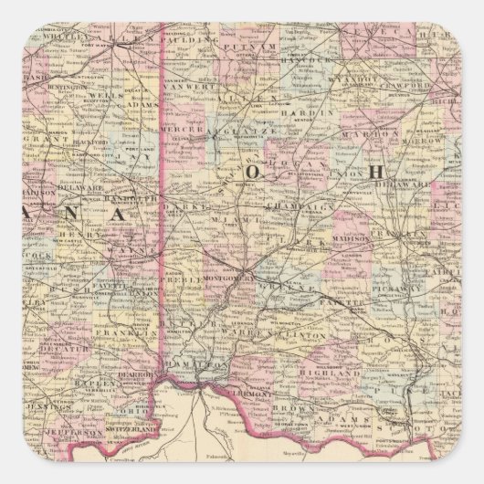 Ohio Quadratischer Aufkleber (Vorderseite)