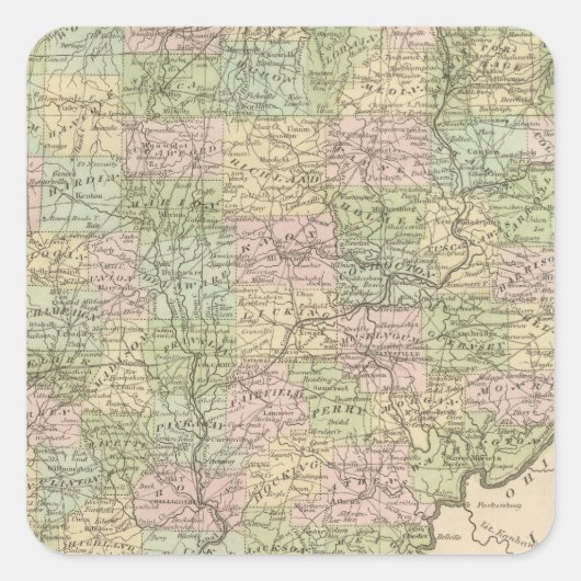 Ohio Quadratischer Aufkleber (Vorderseite)