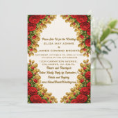 Ohio Red Carnation Hochzeitseinladung mit vertikal Save The Date (Stehend Vorderseite)