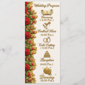 Ohio Red Carnation Hochzeitsprogrammkarte Programm (Vorderseite)