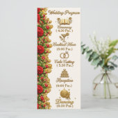 Ohio Red Carnation Hochzeitsprogrammkarte Programm (Stehend Vorderseite)