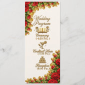 Ohio Red Carnation Hochzeitsprogrammkarte Programm (Vorderseite)