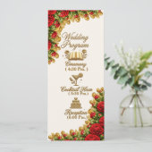 Ohio Red Carnation Hochzeitsprogrammkarte Programm (Stehend Vorderseite)