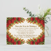 Ohio Red Carnation Wedding Invitation Save The Date (Stehend Vorderseite)