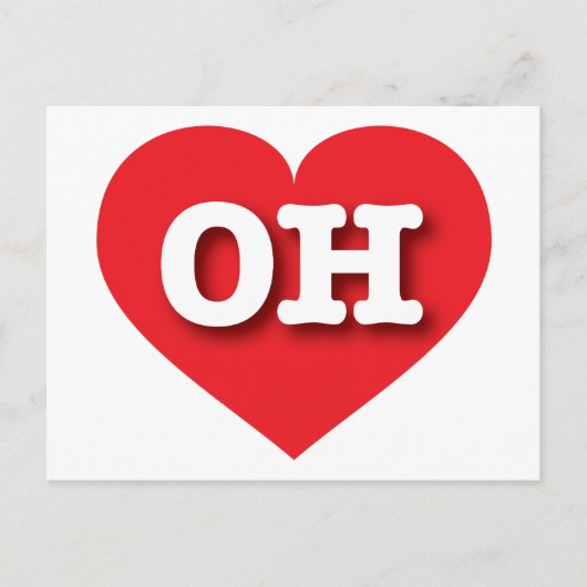 Ohio Red Heart - I Liebe OH Postkarte (Vorderseite)