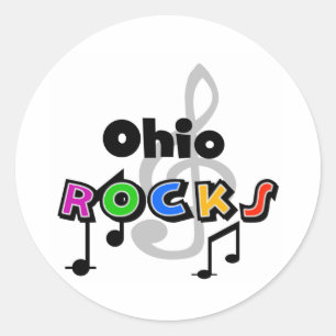 Ohio Rocks Runder Aufkleber