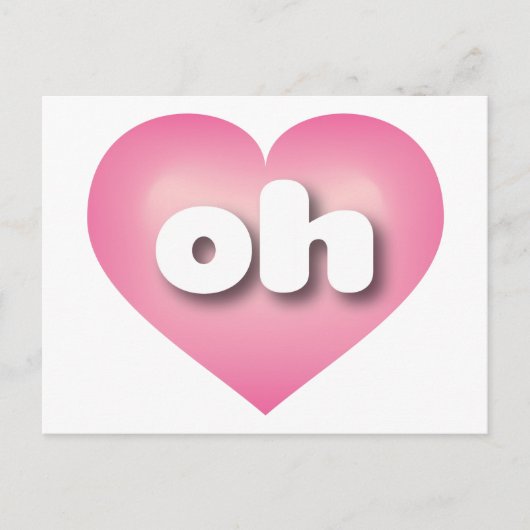 Ohio rosa Fackelherz - I Liebe oh Postkarte (Vorderseite)