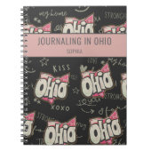 Ohio rosa Schwarz-Wegweiser-Skizze-Notebook Notizblock (Vorderseite)
