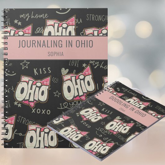 Ohio rosa Schwarz-Wegweiser-Skizze-Notebook Notizblock