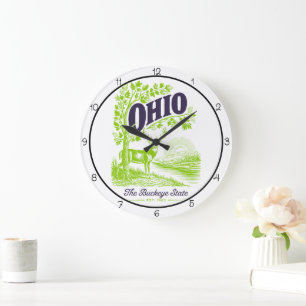 Ohio-Rosskastanien-Staatsreh Große Wanduhr