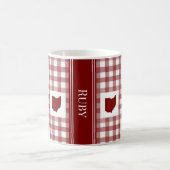 Ohio Rot Gingham Kaffeetasse (Mittel)