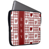 Ohio Rot Gingham Laptopschutzhülle (Vorne Rechts)