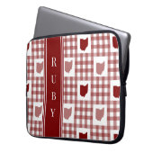 Ohio Rot Gingham Laptopschutzhülle (Vorderseite Links)