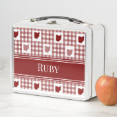 Ohio Rot Gingham Metall Brotdose (Beispiel)