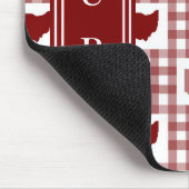 Ohio Rot Gingham Mousepad (Ecke)