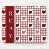 Ohio Rot Gingham Mousepad (Vorne)