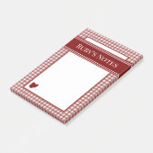 Ohio Rot Gingham Post-it Klebezettel (angewinkelt)