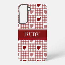 Ohio Rot Gingham Samsung Galaxy Hülle