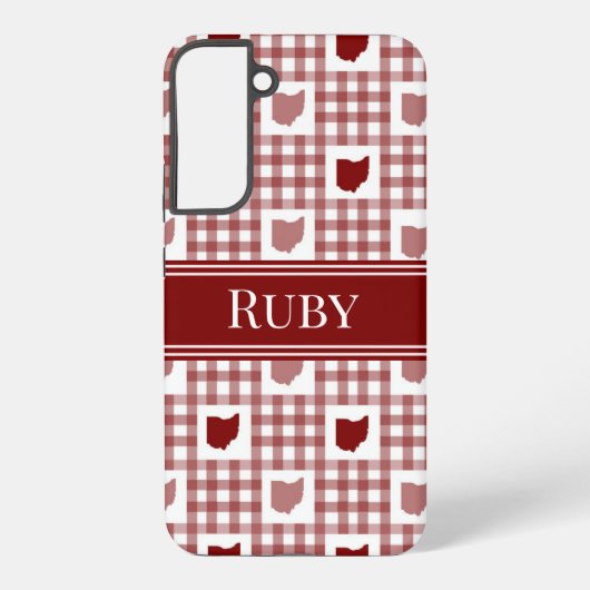 Ohio Rot Gingham Samsung Galaxy Hülle (Rückseite)