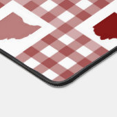 Ohio Rot Gingham Schreibtischunterlage (Ecke)