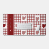 Ohio Rot Gingham Schreibtischunterlage (Tastatur & Maus)