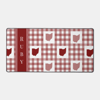 Ohio Rot Gingham Schreibtischunterlage