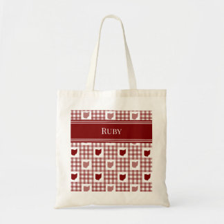 Ohio Rot Gingham Tragetasche