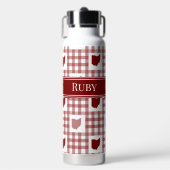 Ohio Rot Gingham Trinkflasche (Vorderseite)