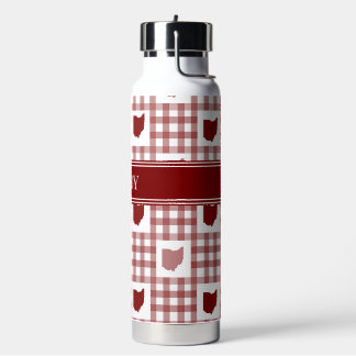 Ohio Rot Gingham Trinkflasche