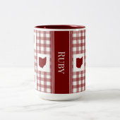 Ohio Rot Gingham Zweifarbige Tasse (Mittel)