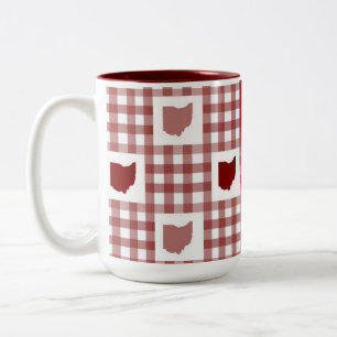 Ohio Rot Gingham Zweifarbige Tasse