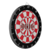 OHIO rot schwarz und weiß Dartscheibe (Vorderseite Links)