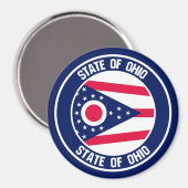 Ohio Round Emblem Magnet (Vorderseite/Rückseite)
