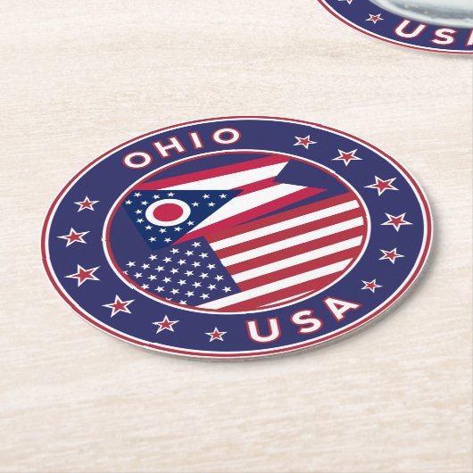 Ohio Runder Pappuntersetzer (Angewinkelt)