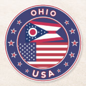 Ohio Runder Pappuntersetzer (Vorderseite)