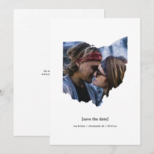 Ohio Save the Date Fotokarte (Vorne/Hinten)