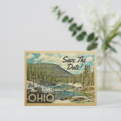 Ohio Save the Date Mountains River Snow Ankündigungspostkarte (Stehend Vorderseite)
