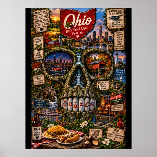 Ohio-Schädel-Kunstposter | State of Mind Poster (Vorne)