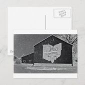 Ohio-Scheune im Winter Postkarte (Vorne/Hinten)