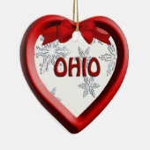 Ohio Schneeflocken Herzlich Willkommen in der Weih Keramik Ornament (Rechts)