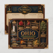 Ohio Shadow Box 3D Figurine Staat Postkarte (Vorne/Hinten)