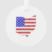 Ohio Shaped American Flag Buckeye Patriotic Ohioan Ornament (Vorderseite)