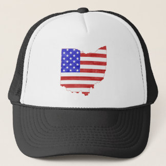 Ohio Shaped American Flag Patriotic Ohioan Buckeye Truckerkappe