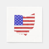 Ohio Shaped American Flag Patriotic Paper Party Serviette (Vorderseite)