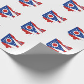 Ohio Shaped Flag Buckeye Red White Blue Ohioan Geschenkpapier (Ecke)