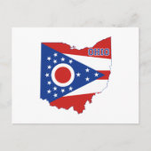 Ohio Shaped Ohioan State Flag mit Buckeye Name Postkarte (Vorderseite)
