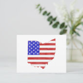 Ohio Shaped Patriotic Ohioan American Flag Buckeye Postkarte (Stehend Vorderseite)