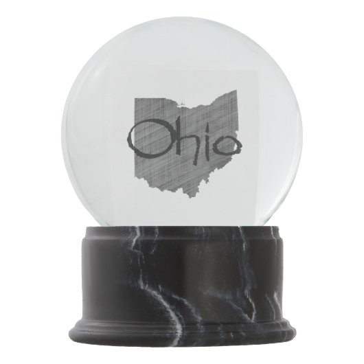 Ohio Shaped Vintag Gray Chalkboard Name Schneekugel (Vorderseite)
