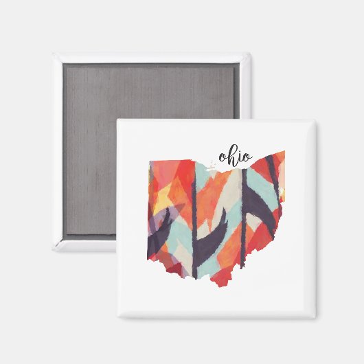 Ohio Silhouette Handschrift Magnet (Vorderseite/Rückseite)